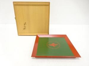 鈴木表朔造　漆塗り　菓子器